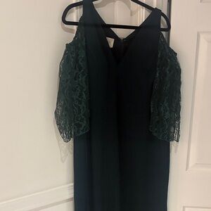 Elegant BHLDN Green Lace Sleeve Dress
